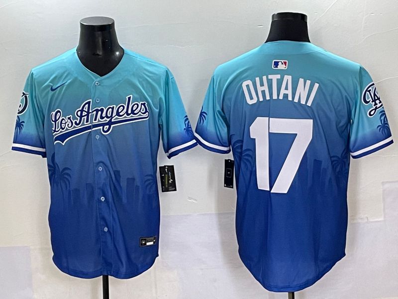 Men 2025 Los Angeles Dodgers #17 Ohtani Blue Nike MLB Jersey Daoqite style 1->los angeles dodgers->MLB Jersey
